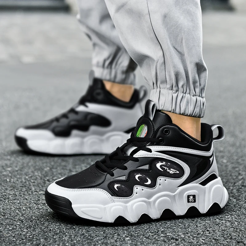 Plus Big Size 50 51 52 53 54 Mens Basketball Shoes Leather Sneakers Ankle Sports Shoes Anti-skid Winter Plush Super Warm New