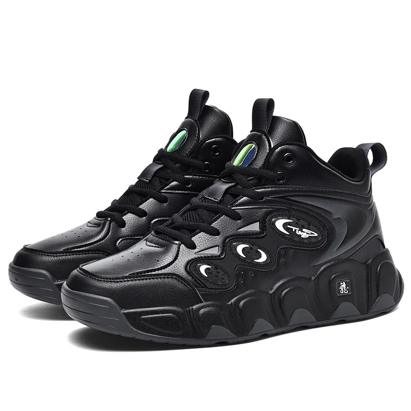 Plus Big Size 50 51 52 53 54 Mens Basketball Shoes Leather Sneakers Ankle Sports Shoes Anti-skid Winter Plush Super Warm New