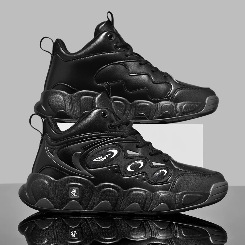 Plus Big Size 50 51 52 53 54 Mens Basketball Shoes Leather Sneakers Ankle Sports Shoes Anti-skid Winter Plush Super Warm New