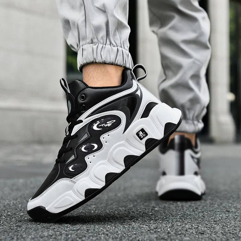 Plus Big Size 50 51 52 53 54 Mens Basketball Shoes Leather Sneakers Ankle Sports Shoes Anti-skid Winter Plush Super Warm New
