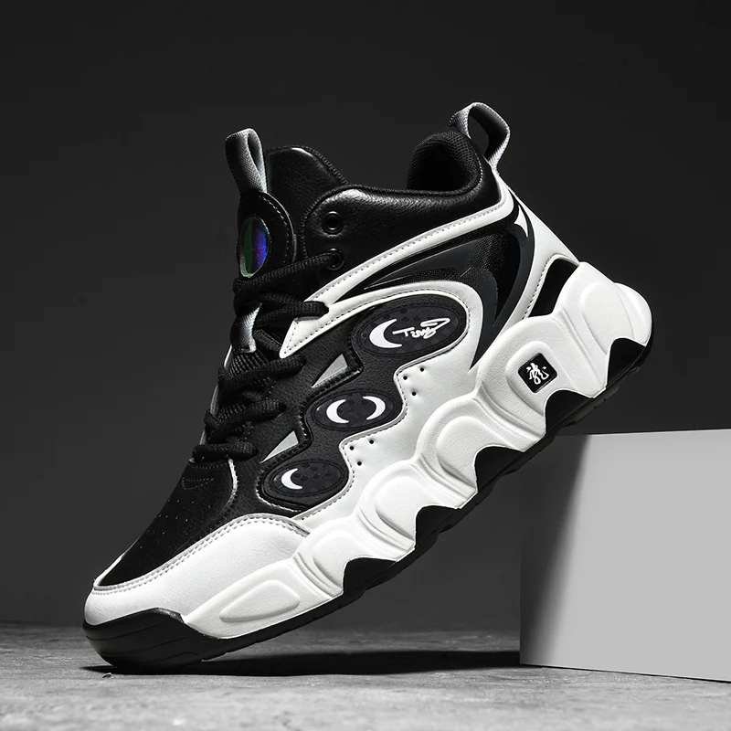 Plus Big Size 50 51 52 53 54 Mens Basketball Shoes Leather Sneakers Ankle Sports Shoes Anti-skid Winter Plush Super Warm New