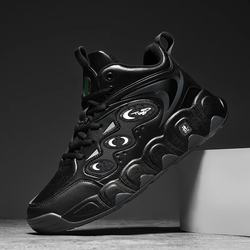 Plus Big Size 50 51 52 53 54 Mens Basketball Shoes Leather Sneakers Ankle Sports Shoes Anti-skid Winter Plush Super Warm New