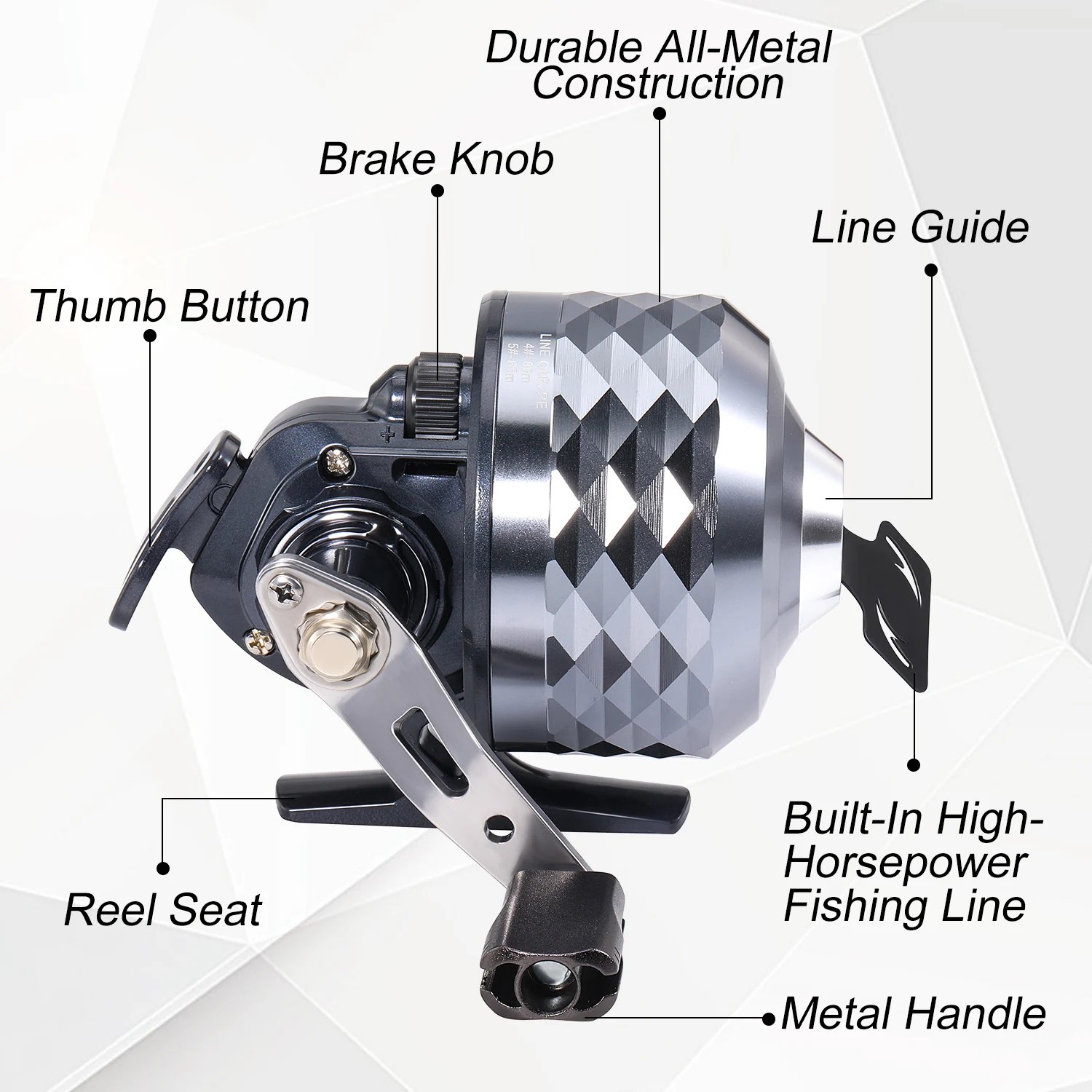 Sougayilang Bullet Type Fishing Reel Left and Right Hand 3.9:1 Shooting Closed Fish Reel with Line Outdoor Hunting Fishing Reel