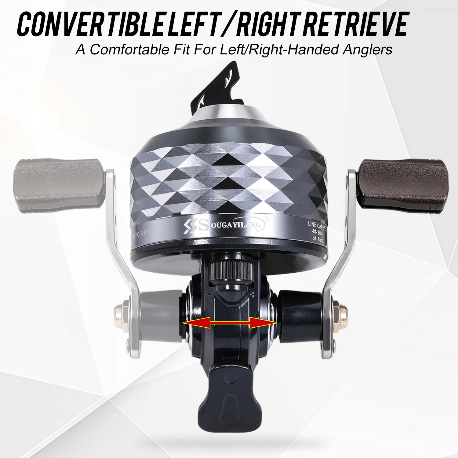 Sougayilang Bullet Type Fishing Reel Left and Right Hand 3.9:1 Shooting Closed Fish Reel with Line Outdoor Hunting Fishing Reel