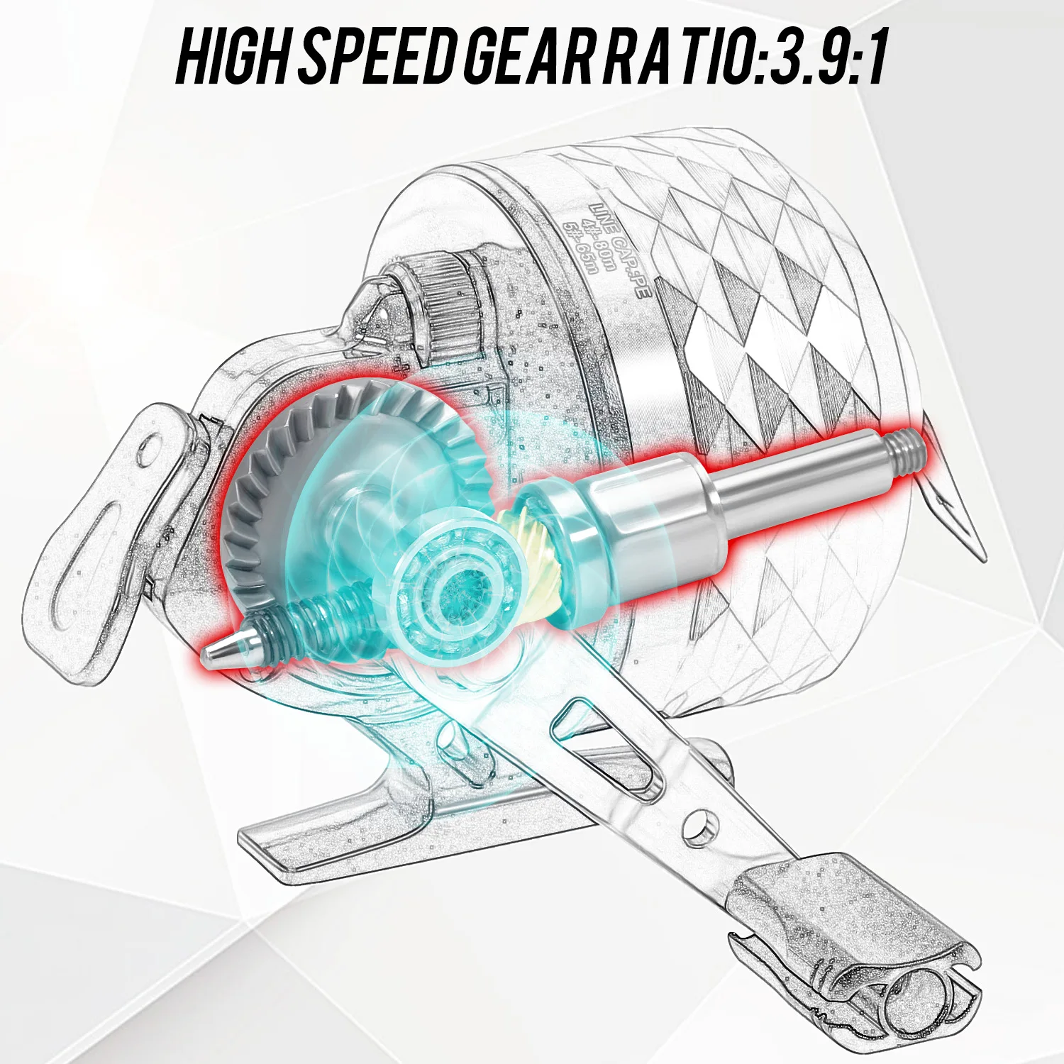Sougayilang Bullet Type Fishing Reel Left and Right Hand 3.9:1 Shooting Closed Fish Reel with Line Outdoor Hunting Fishing Reel