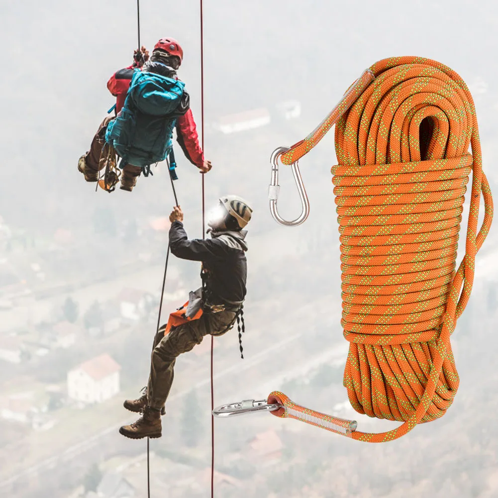 30m Outdoor Rock Climbing Escape Rope 12mm Diameter Safety Survival Cord Climbing Rope Safety Survival Cord Rock Climbing Rope