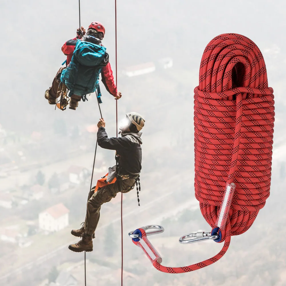 30m Outdoor Rock Climbing Escape Rope 12mm Diameter Safety Survival Cord Climbing Rope Safety Survival Cord Rock Climbing Rope