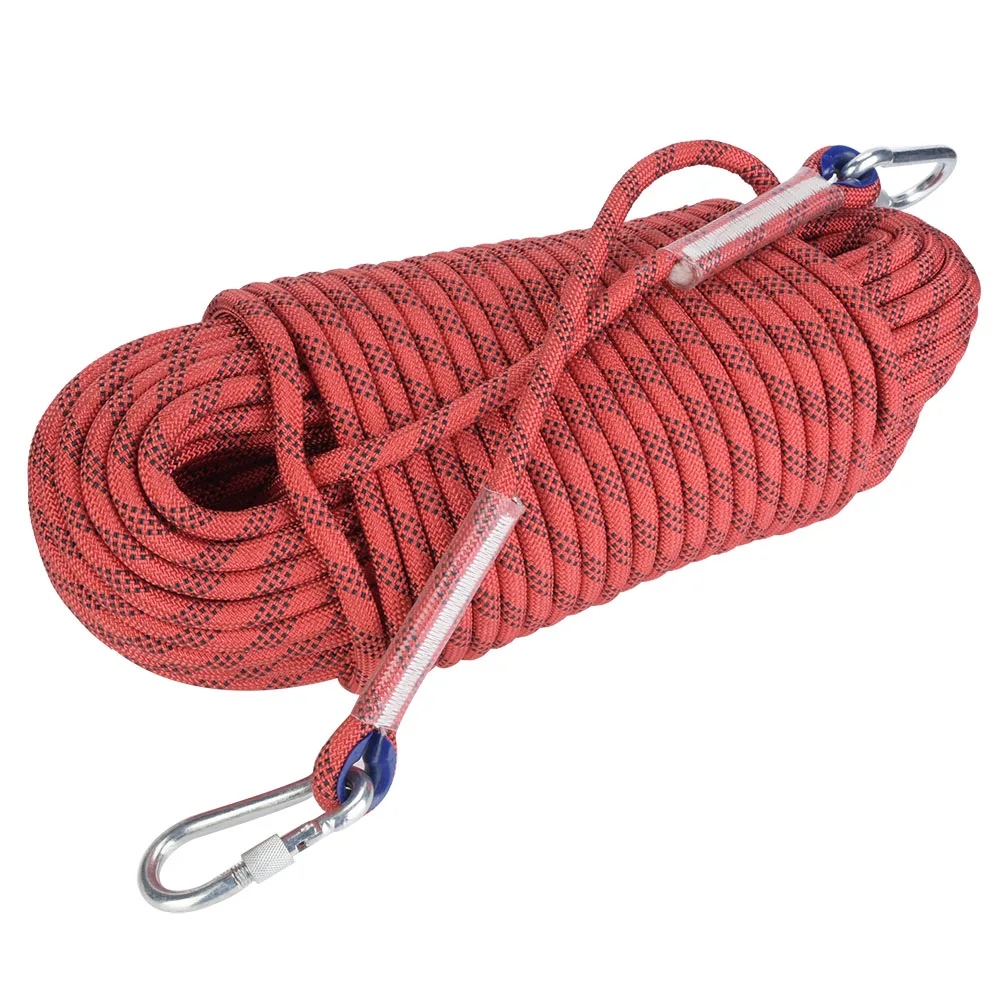 30m Outdoor Rock Climbing Escape Rope 12mm Diameter Safety Survival Cord Climbing Rope Safety Survival Cord Rock Climbing Rope