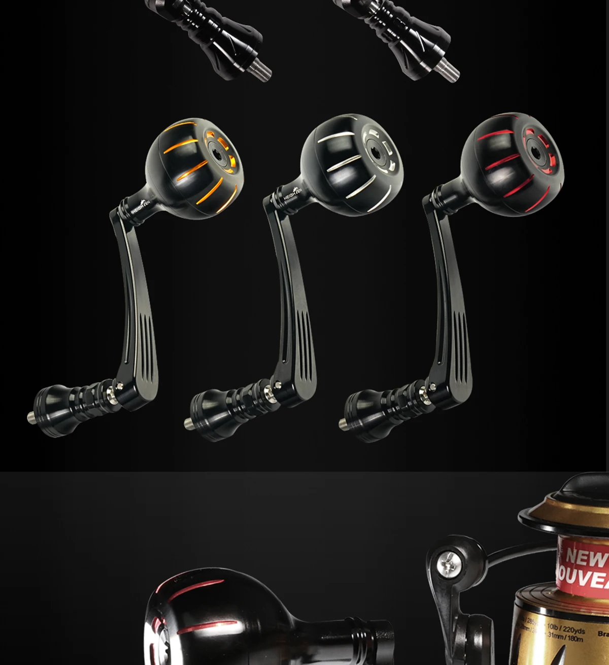 HEIGHTEN 60mm Spinning Handle for Penn Spinfisher VI/VII Slammer III/IV Battle II/III Pursuit Fierce Reel