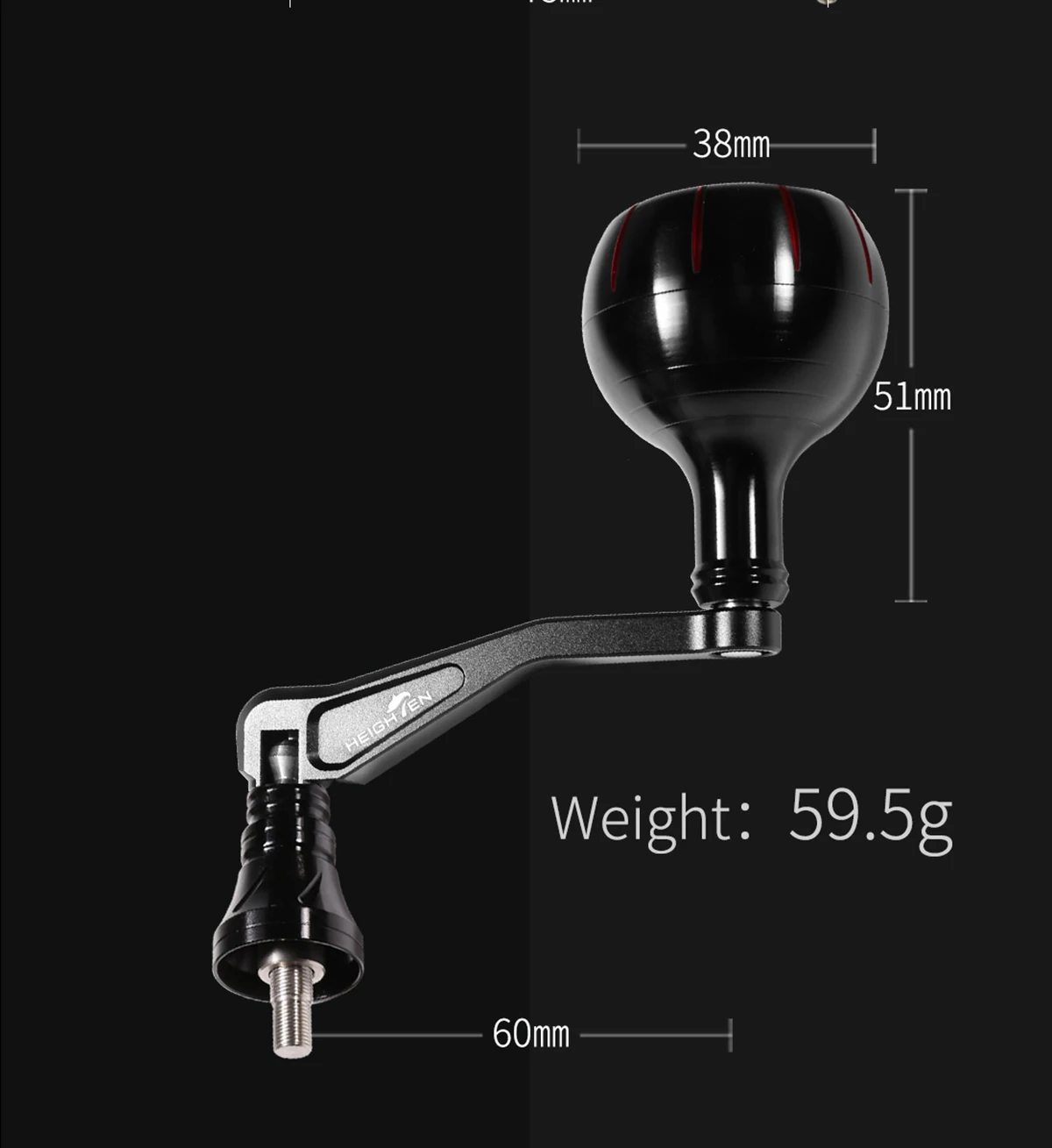 HEIGHTEN 60mm Spinning Handle for Penn Spinfisher VI/VII Slammer III/IV Battle II/III Pursuit Fierce Reel
