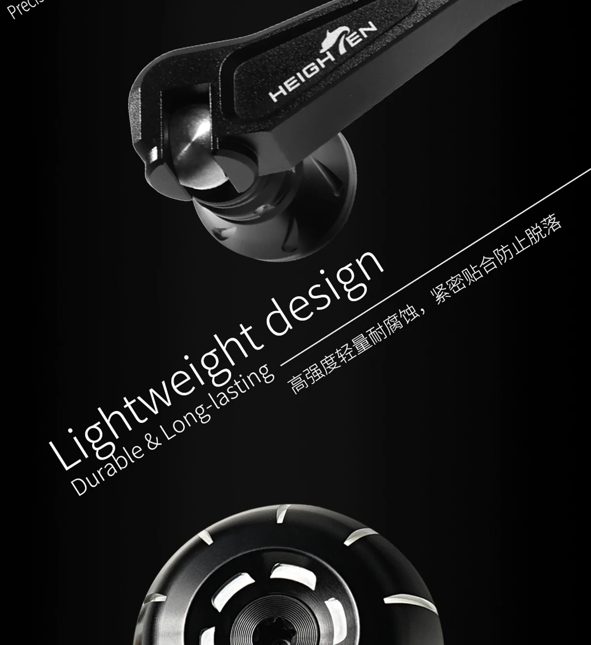 HEIGHTEN 60mm Spinning Handle for Penn Spinfisher VI/VII Slammer III/IV Battle II/III Pursuit Fierce Reel