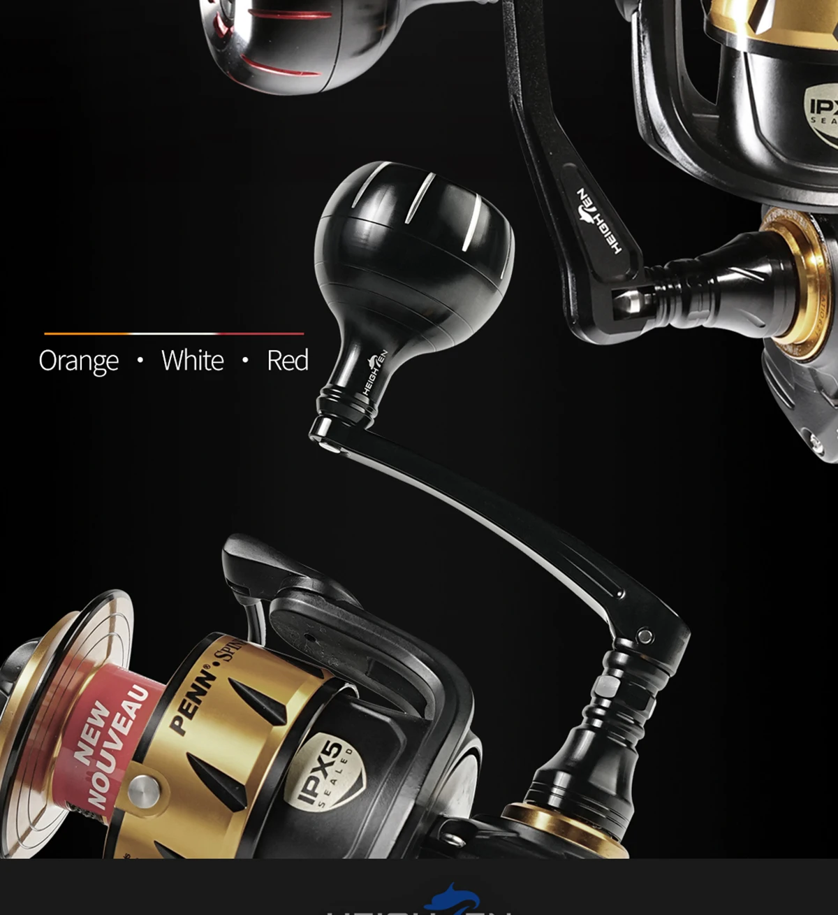 HEIGHTEN 60mm Spinning Handle for Penn Spinfisher VI/VII Slammer III/IV Battle II/III Pursuit Fierce Reel