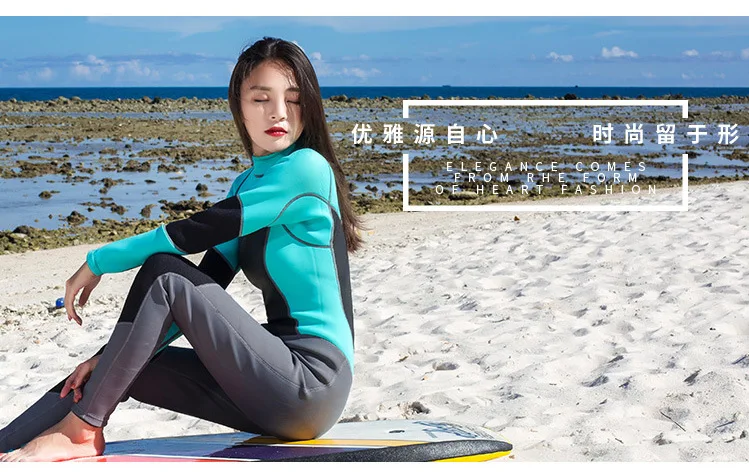 Neoprene Wetsuit for Women Scuba Diving Suit Surfing One Piece Set Spearfishing Cold-proof Snorkeling Full Body Swimsuit 1.5mm