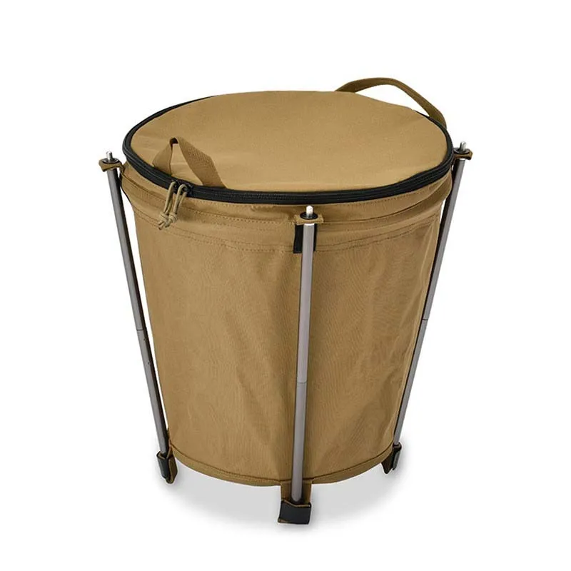 Outdoor Camping Trash Can Lightweight Collapsible Oxford Cloth Storage Round Bin Self-drive Barbecue Portable Car Trash Bin