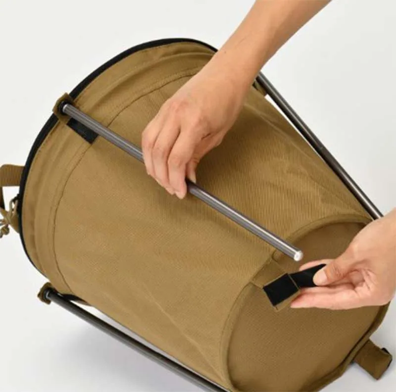 Outdoor Camping Trash Can Lightweight Collapsible Oxford Cloth Storage Round Bin Self-drive Barbecue Portable Car Trash Bin