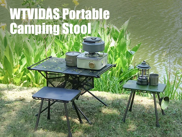 WESTTUNE Camping Portable Tactical Stool Multifunctional Aluminum Alloy Pony Stool Outdoor Folding Fishing Picnic Plate Stool