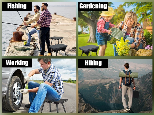 WESTTUNE Camping Portable Tactical Stool Multifunctional Aluminum Alloy Pony Stool Outdoor Folding Fishing Picnic Plate Stool