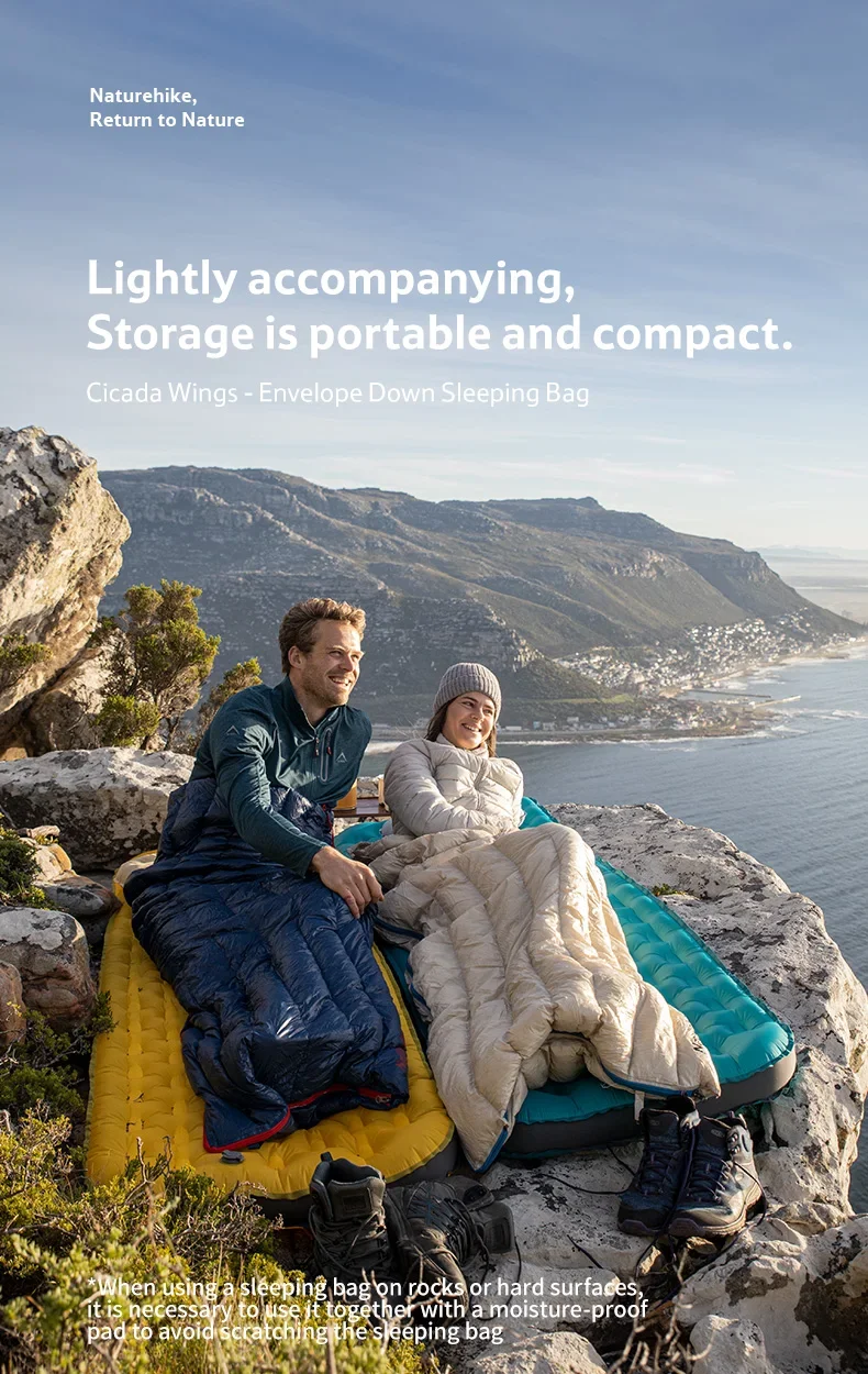 Naturehike Camping Sleeping Bag Duck Down Ultralight Waterproof Splicable Portable CW280 CWM400 CW295 Sleeping Bags Hiking