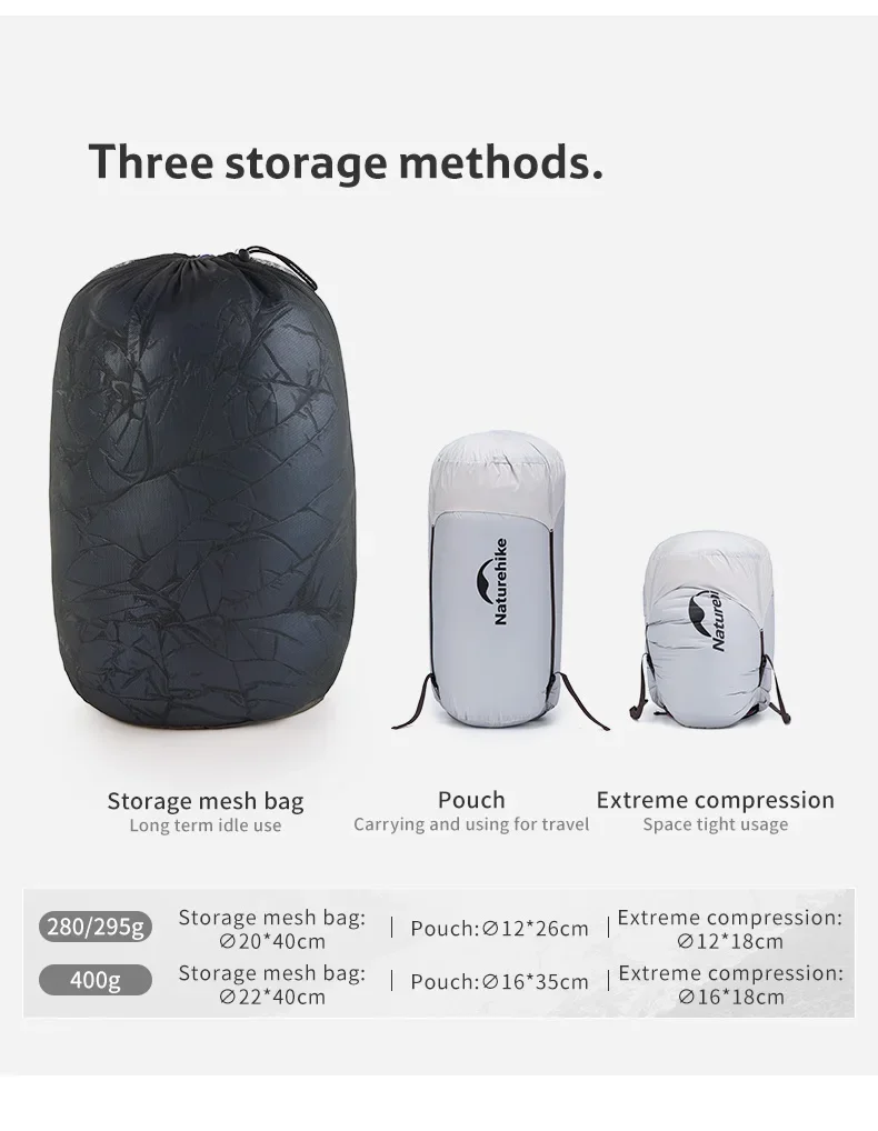 Naturehike Camping Sleeping Bag Duck Down Ultralight Waterproof Splicable Portable CW280 CWM400 CW295 Sleeping Bags Hiking