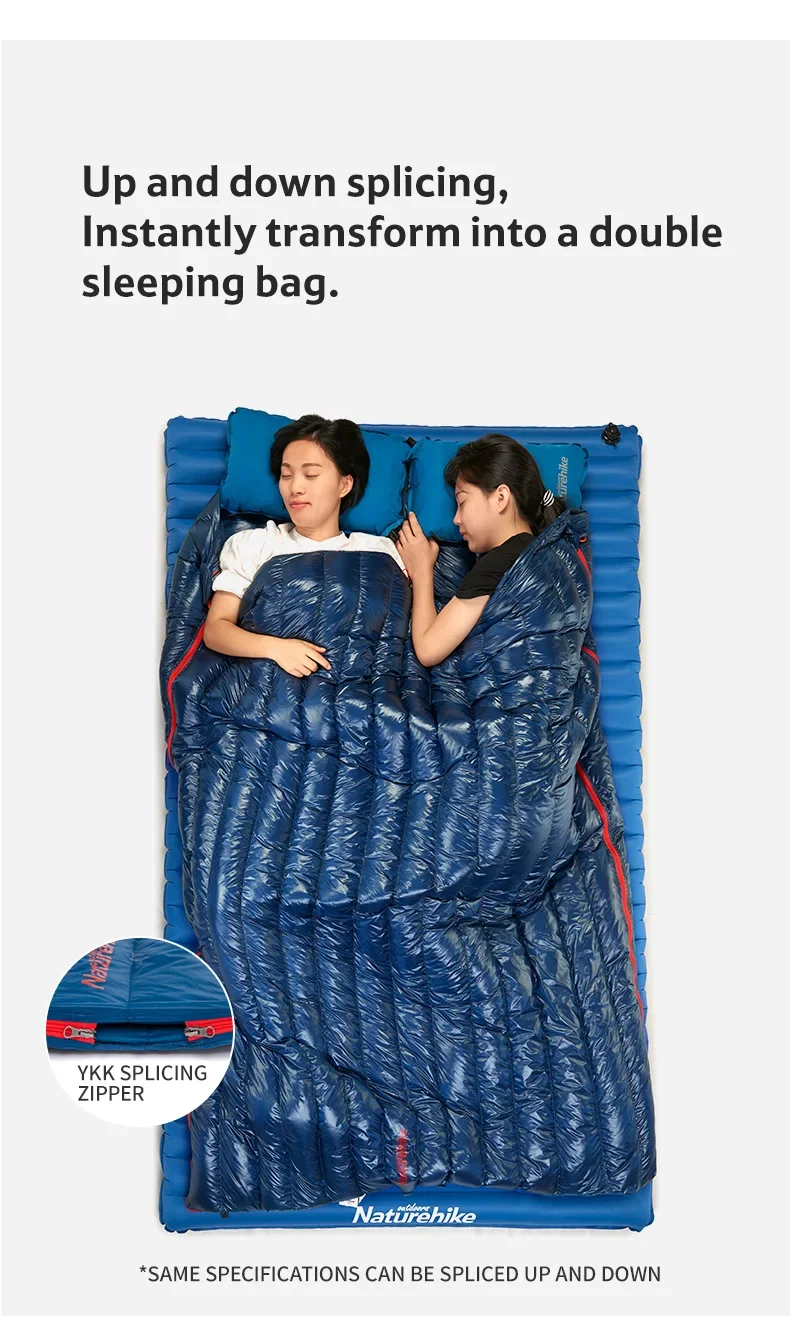 Naturehike Camping Sleeping Bag Duck Down Ultralight Waterproof Splicable Portable CW280 CWM400 CW295 Sleeping Bags Hiking
