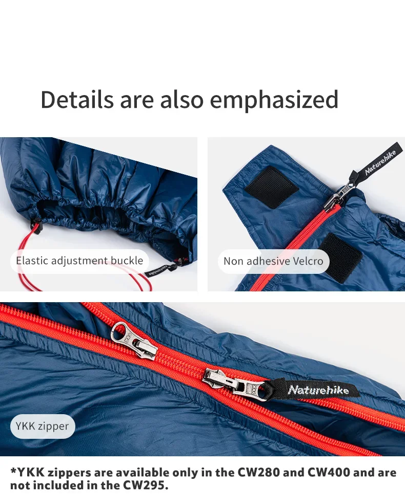 Naturehike Camping Sleeping Bag Duck Down Ultralight Waterproof Splicable Portable CW280 CWM400 CW295 Sleeping Bags Hiking