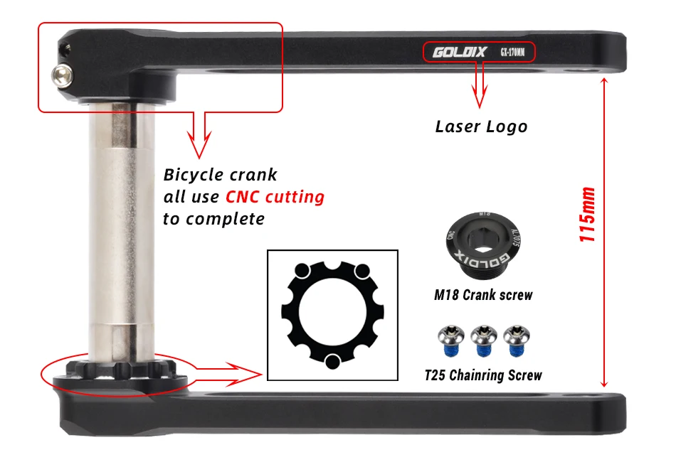 GOLDIX 50-34T/52-36T/53-39T Road Bike Crank Ultralight 22/20 speed crankset for SHIMANO SRAM 105 7020 8020 transmission