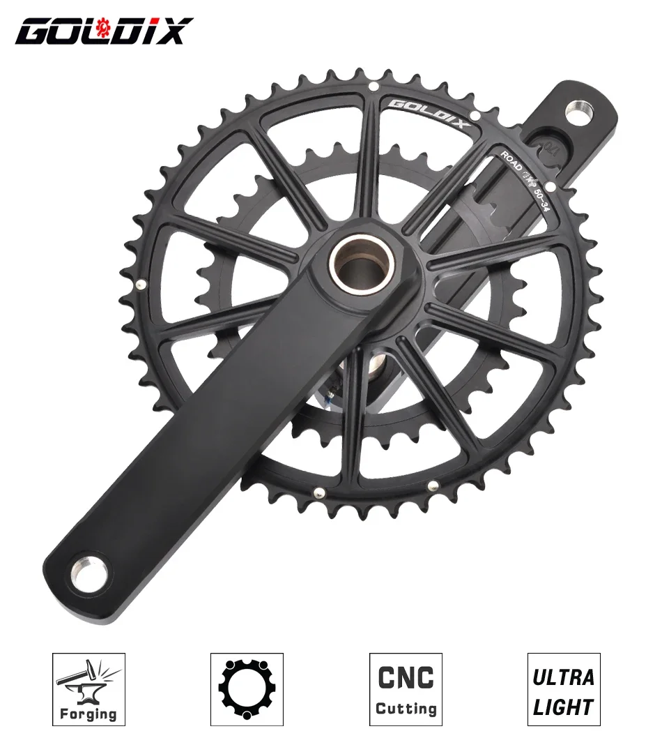 GOLDIX 50-34T/52-36T/53-39T Road Bike Crank Ultralight 22/20 speed crankset for SHIMANO SRAM 105 7020 8020 transmission