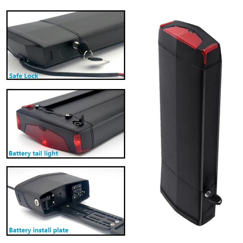 36V 48V Rear Rack E-Bike Battery Pack 13Ah 16Ah 17.5Ah for DIRODI Retrospec Beaumont Rear Rack Electric Bike Lithium Batteries