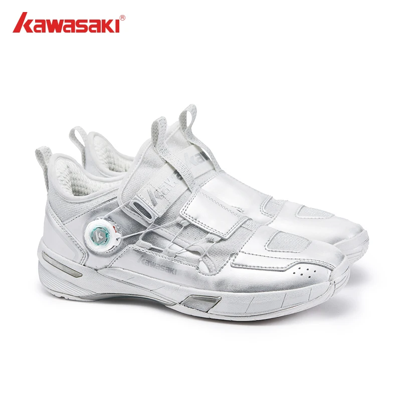 Kawasaki CROSS SPACE MID 2.0 Badminton Shoes Upgraded Shock-absorbing Auto Knob Professional Sport Shoes Men 2024 New