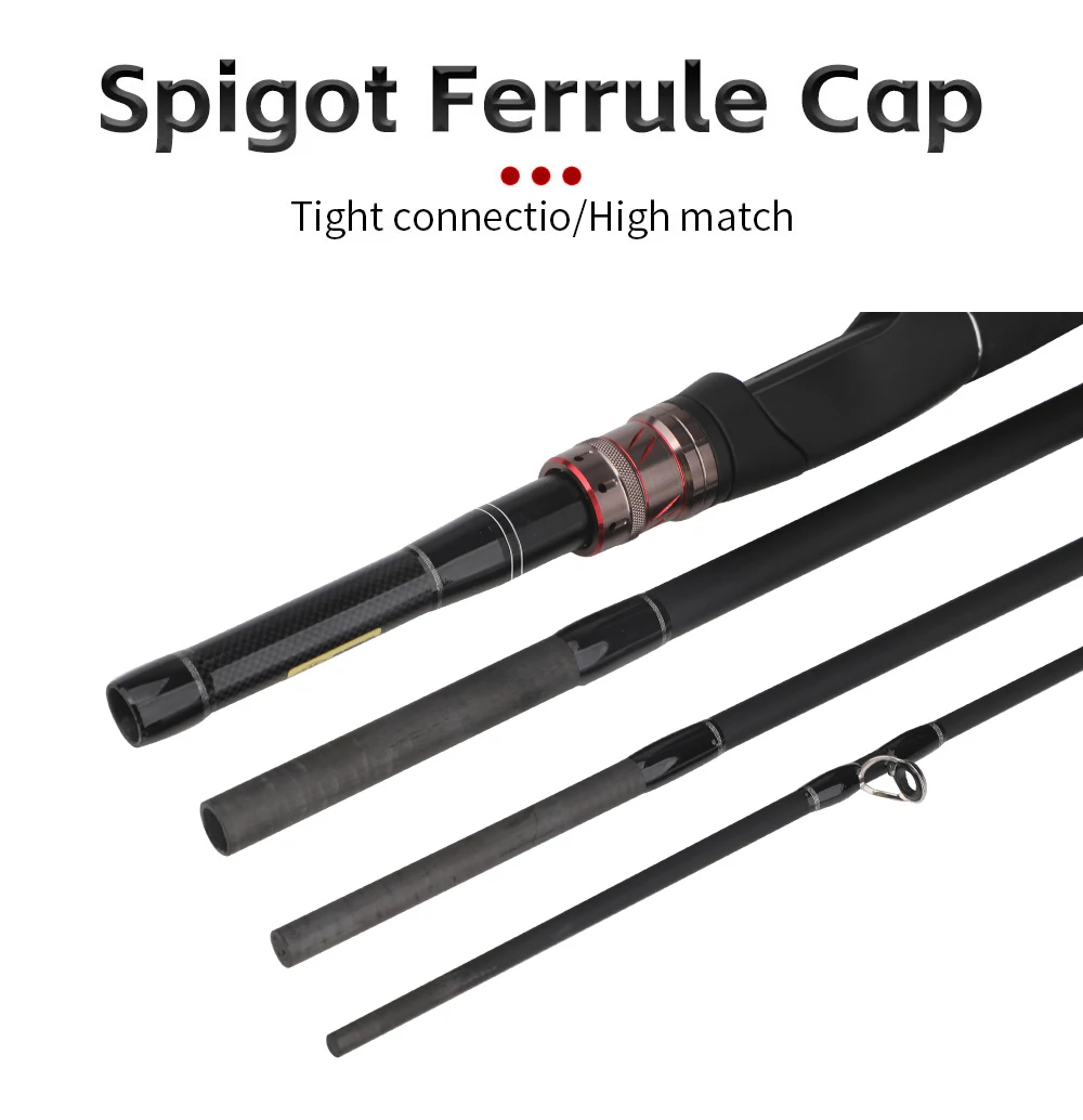 4 Sections Lure Fishing Rod Spinning/Casting Fishing Pole H Power Carbon Fiber Travel Rod Lure Weight 14-35g 1.8M/2.1M