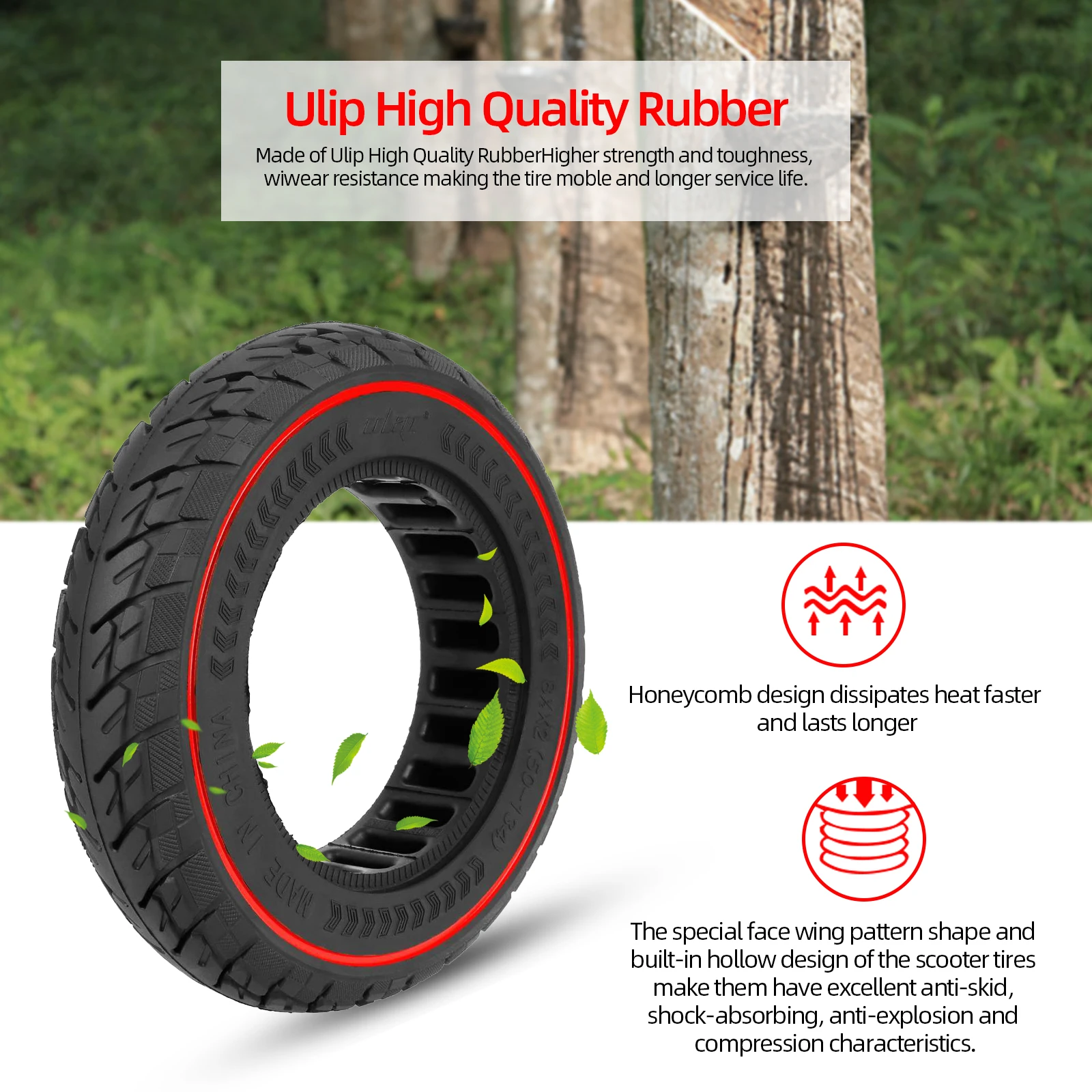 2Pcs 8 1/2x2(50-134) Off-road Solid Tire 8.5x2 Thickened Anti-puncture Tyre For VSETT 8 9 & 9+/ZERO 8 9/Inokim Light 2 Scooter