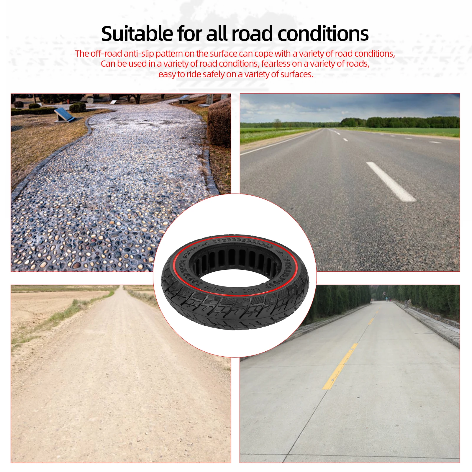 2Pcs 8 1/2x2(50-134) Off-road Solid Tire 8.5x2 Thickened Anti-puncture Tyre For VSETT 8 9 & 9+/ZERO 8 9/Inokim Light 2 Scooter
