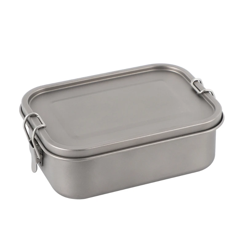 800ml/1200ml Healthy Titanium Alloy Portable Bento Dinner Box Leak-Proof Lunch Box Rectangle Food Storage Containers TitaniumBox