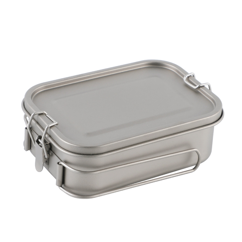 800ml/1200ml Healthy Titanium Alloy Portable Bento Dinner Box Leak-Proof Lunch Box Rectangle Food Storage Containers TitaniumBox