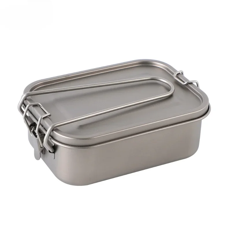 800ml/1200ml Healthy Titanium Alloy Portable Bento Dinner Box Leak-Proof Lunch Box Rectangle Food Storage Containers TitaniumBox