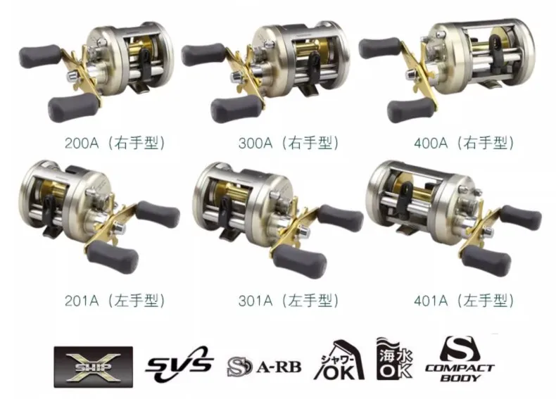 Shimano Cardiff 300A 400A 301A 401A Baitcasting Fishing Reel 4+1BB 5.8:1 Saltwater Freshwater TROLLING Drum Fishing Reels