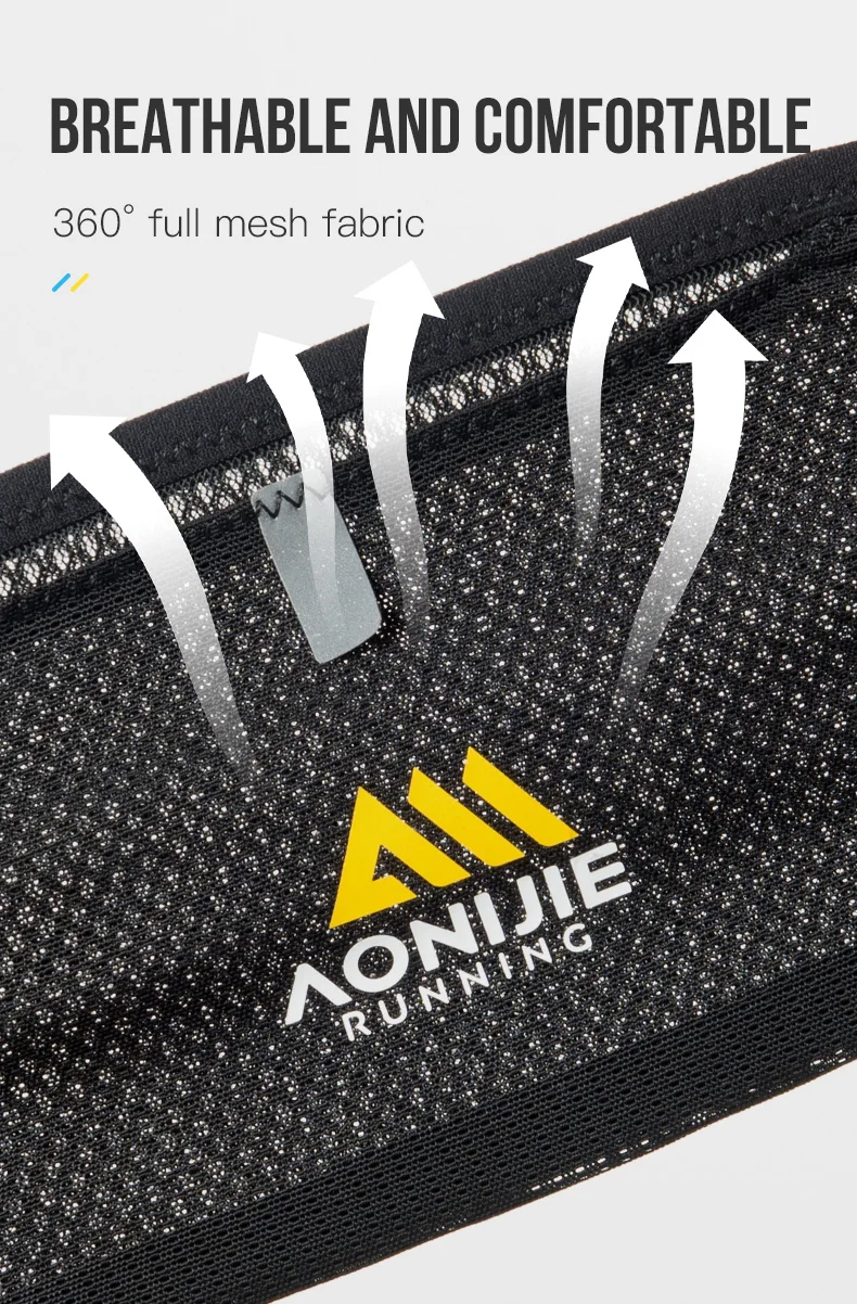 AONIJIE W8122 Multifunctional Outdoor Sports Zipper Running Waist Pack Lightweight Travel Fanny Suitable for Pocket Key Wallet