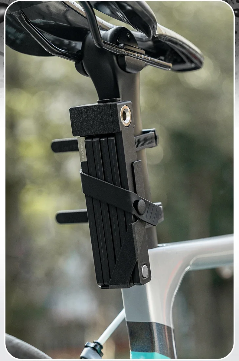 ROCKBROS Folding Bicycle Lock Motorcycle MTB Road Bike Lock High Security Anti Theft Scooter Electric E-Bike Bicycle Accessories