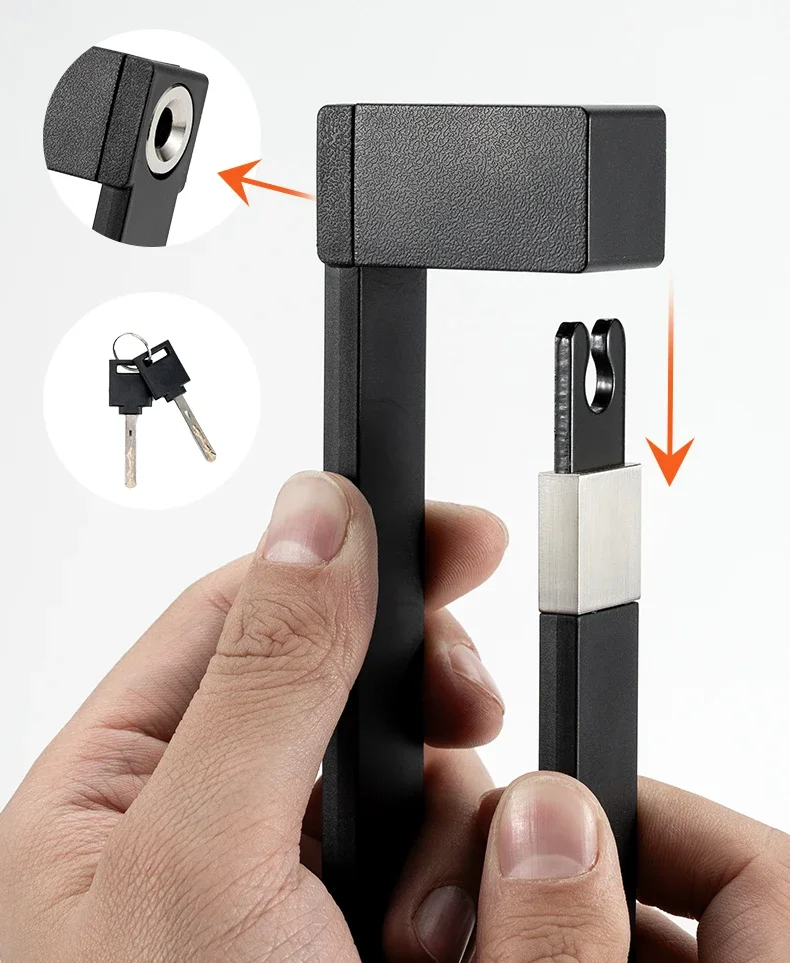 ROCKBROS Folding Bicycle Lock Motorcycle MTB Road Bike Lock High Security Anti Theft Scooter Electric E-Bike Bicycle Accessories