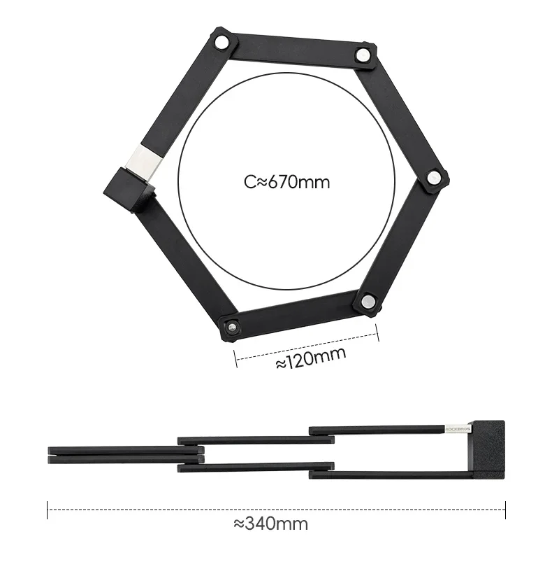 ROCKBROS Folding Bicycle Lock Motorcycle MTB Road Bike Lock High Security Anti Theft Scooter Electric E-Bike Bicycle Accessories