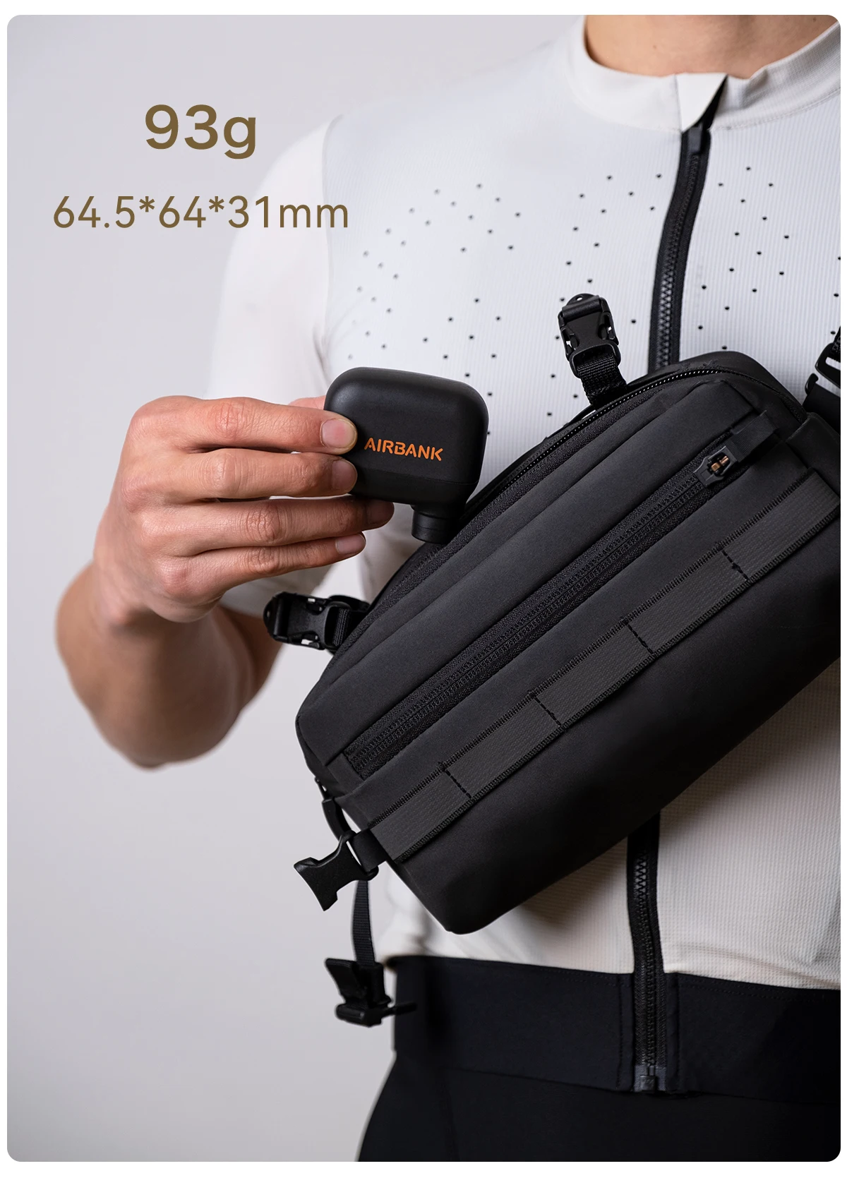 AIRBANK Mini Portable Bicycle Pump Rechargeable Air Inflator 100PSI Type-C Bike Accessories for Schrader Presta Bike Tires AS100