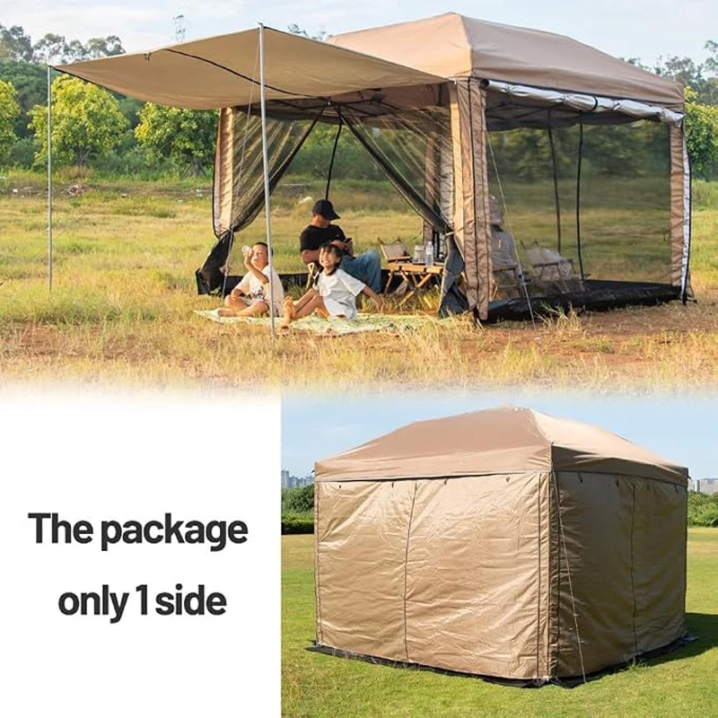10x10 Canopy Tent Double Layer Sidewalls with Zipper Gazebo Sun Shading Mesh Side Wall Sun Protection Waterproof