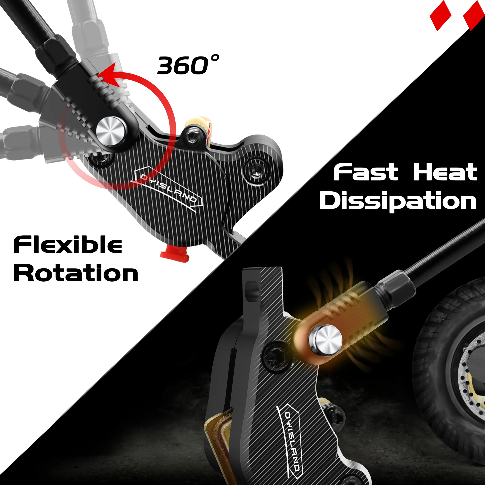 DYISLAND LD210 Electirc Scooter Hydraulic Disc Brake 2PIN Power Off E-Scooter Brake for Kukirin KUGOO Dualtron Kaabo Mantis