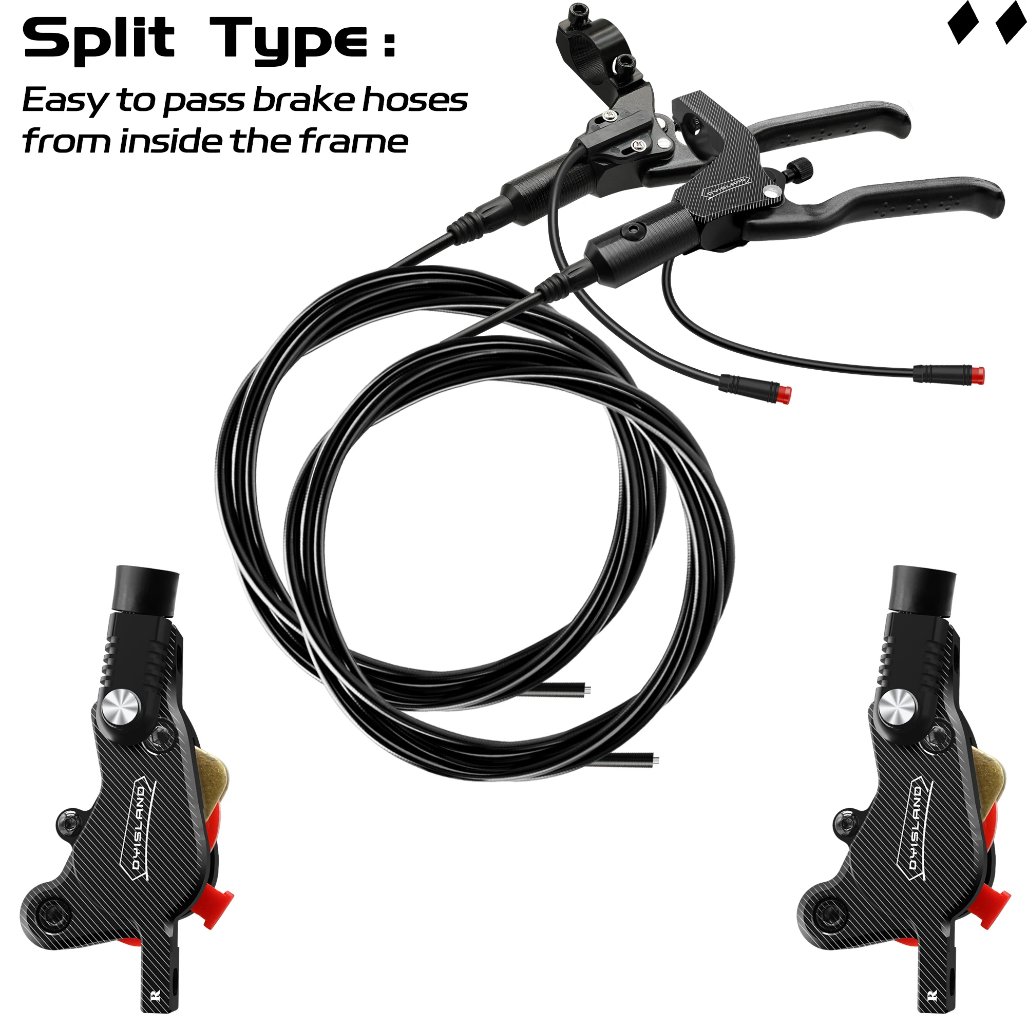 DYISLAND LD210 Electirc Scooter Hydraulic Disc Brake 2PIN Power Off E-Scooter Brake for Kukirin KUGOO Dualtron Kaabo Mantis