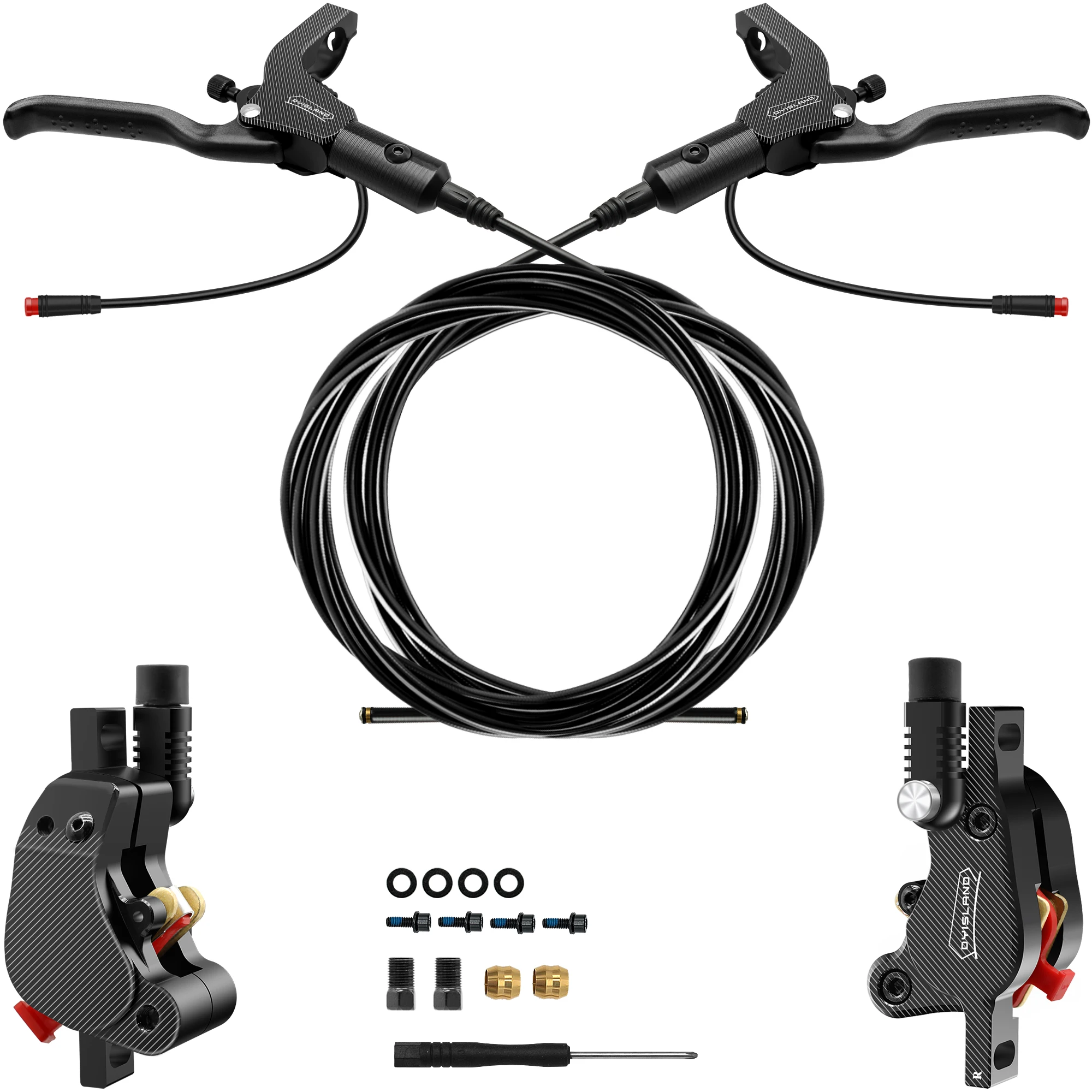 DYISLAND LD210 Electirc Scooter Hydraulic Disc Brake 2PIN Power Off E-Scooter Brake for Kukirin KUGOO Dualtron Kaabo Mantis