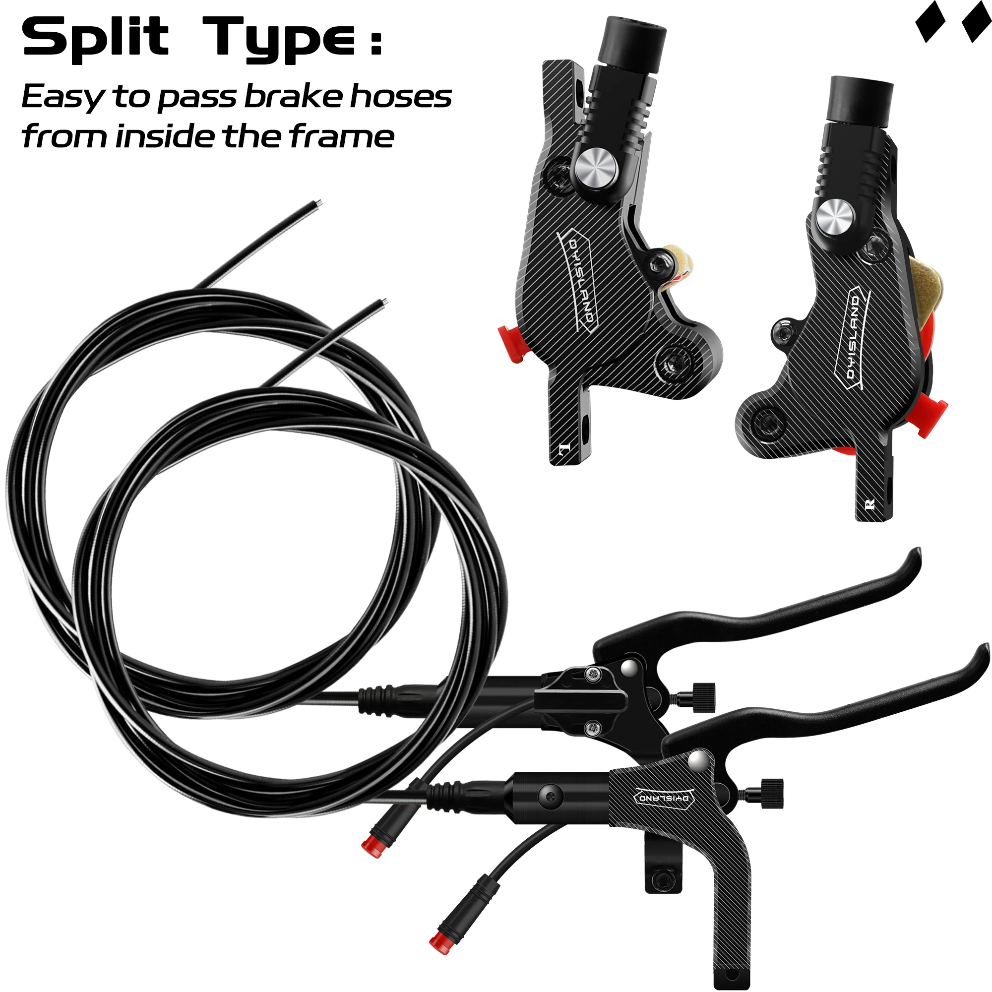 DYISLAND LD210 Electirc Scooter Hydraulic Disc Brake 2PIN Power Off E-Scooter Brake for Kukirin KUGOO Dualtron Kaabo Mantis