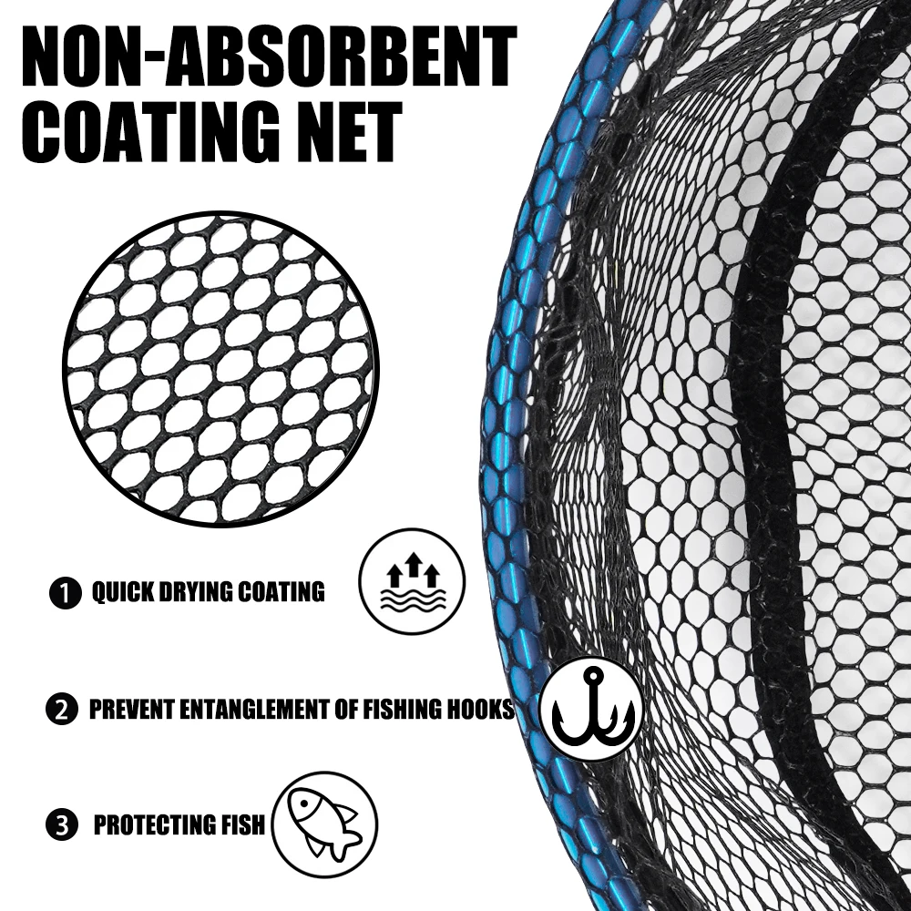 Ultralight 90x35cm Portable Foldable Fishing Net Fast Folding Fly Fishing Hand Nets Lightweight Landing Fish Casting Network