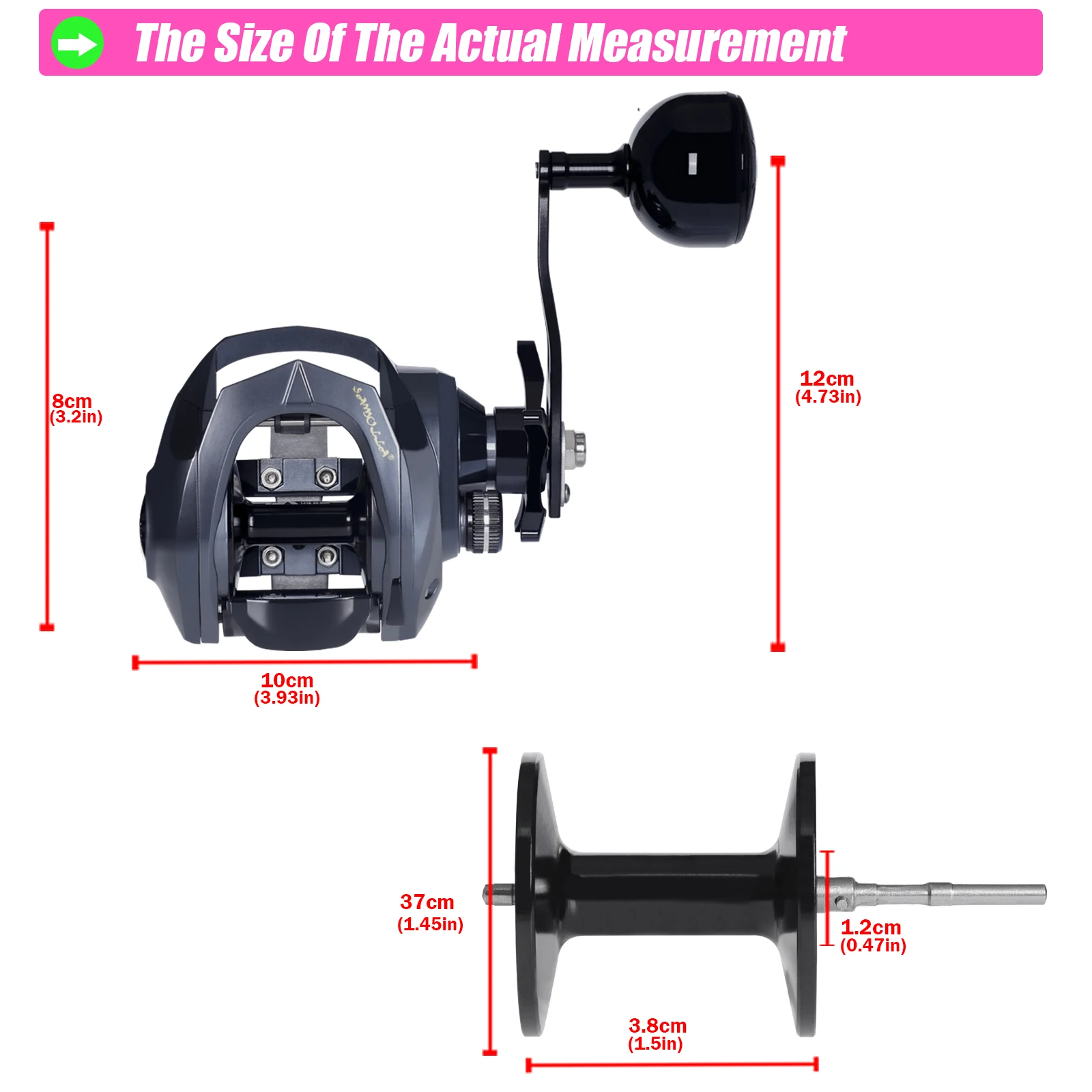 SAMOLLA Sea Fishing Large Baitcasting Fishing Reel Saltwater Waterproof 6.3:1 15KG Drag Catfishing Trolling Metal Base