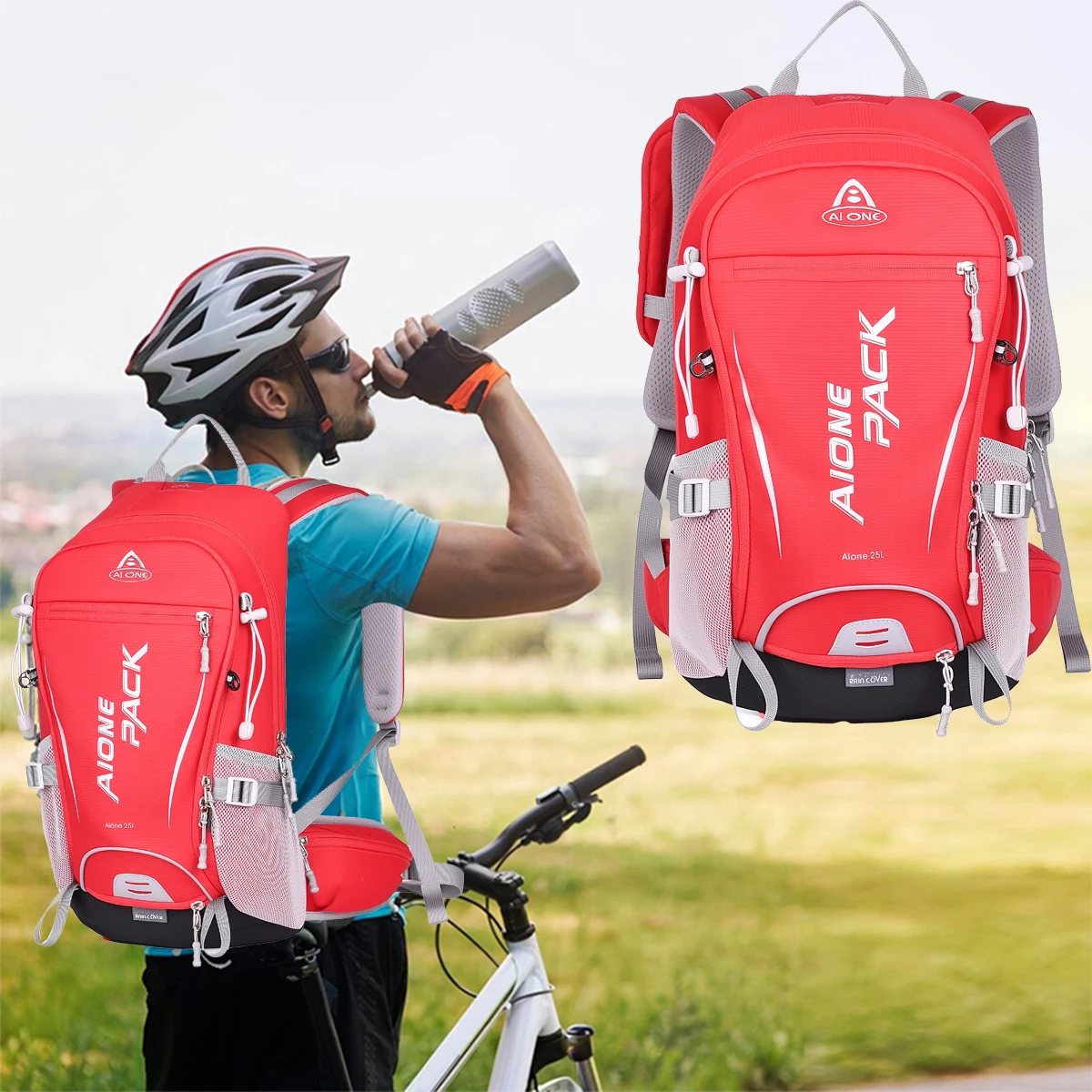 Lightweight Hiking Backpack 25L Hiking Daypack Lightweight Cycling Backpack, Breathable Day Pack, Backpacking for Women Men