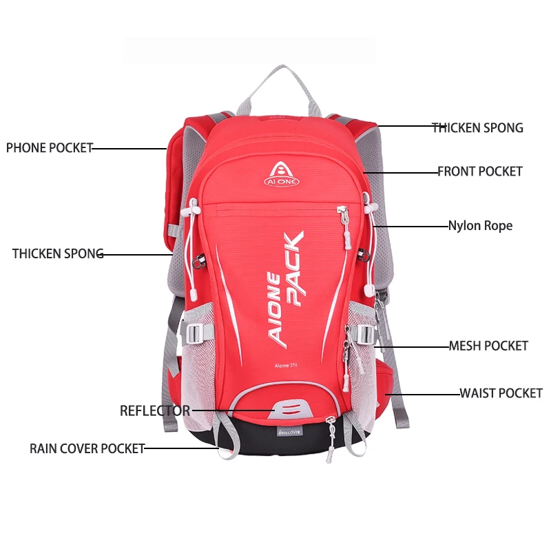 Lightweight Hiking Backpack 25L Hiking Daypack Lightweight Cycling Backpack, Breathable Day Pack, Backpacking for Women Men